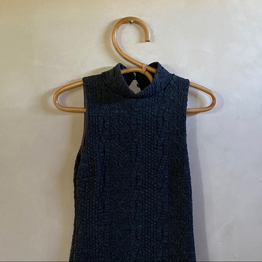 Wool Midi High Neck Chic Dress